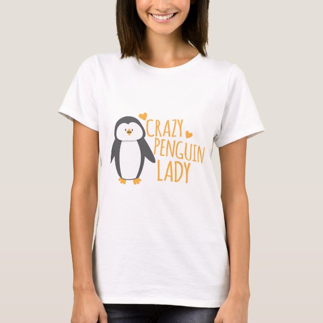T-shirts Senhora louca do pinguim (Frente)