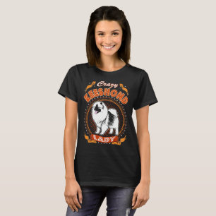 T-shirts Senhora louca Tshirt do cão do Keeshond
