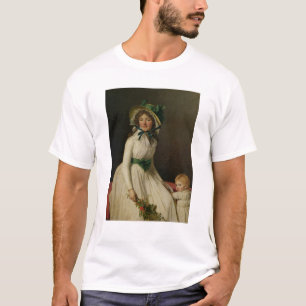 T-shirts Senhora Pierre Seriziat com seu filho, Emile