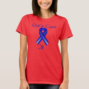 T-shirts Senhoras do cancro do cólon da cura mais o t-shir