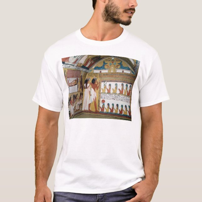 T-shirts Sennedjem e seu enfrentar da esposa NAO (Frente)