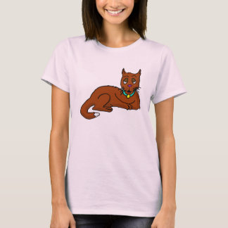 T-shirts Sentado de Gato de Cartoon