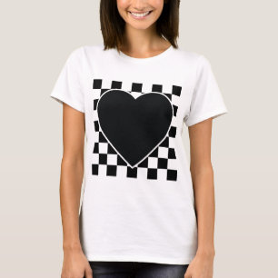 T-SHIRTS SENTIMENTOS DE PADRÃO DE AMOR CARDÍACO VERIFICAD