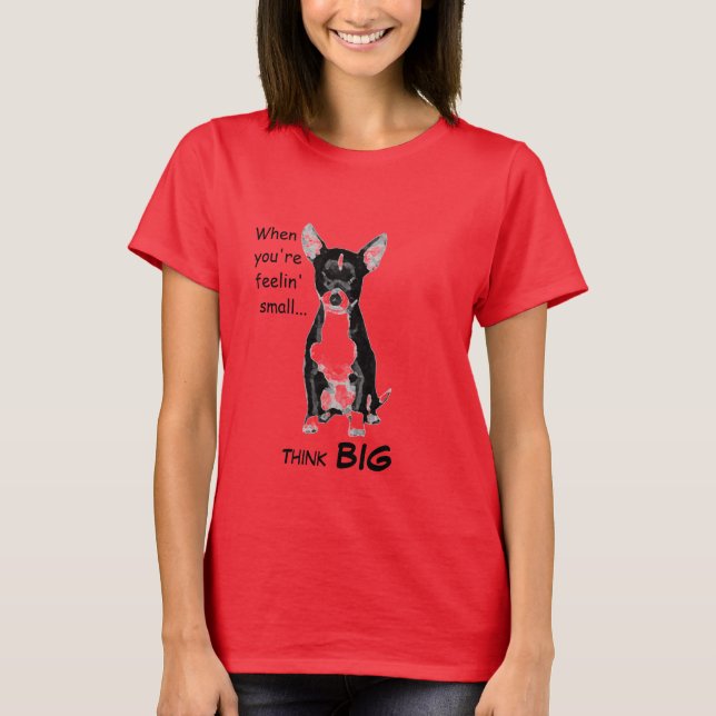 T-shirts Sentir Pequeno Chihuahua Ringer (Frente)