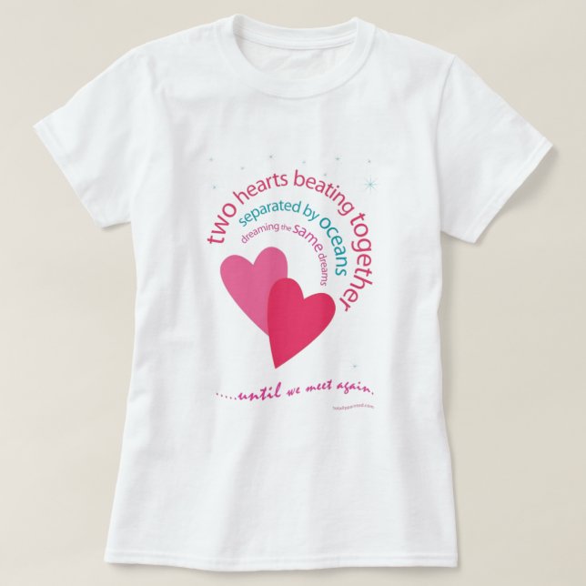 T-shirts Separado por oceanos (Frente do Design)