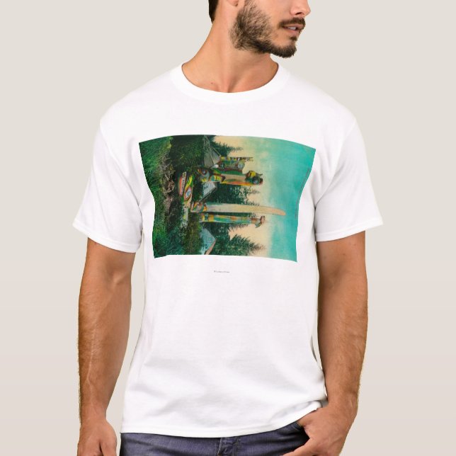 T-shirts Sepulturas e Totems indianos em Alaska StateState (Frente)