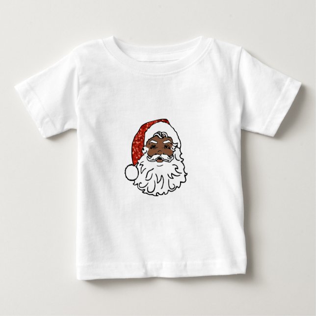 T-shirts sequências de preto santa claus (Frente)