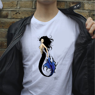 T-shirts Sereia azul tribal