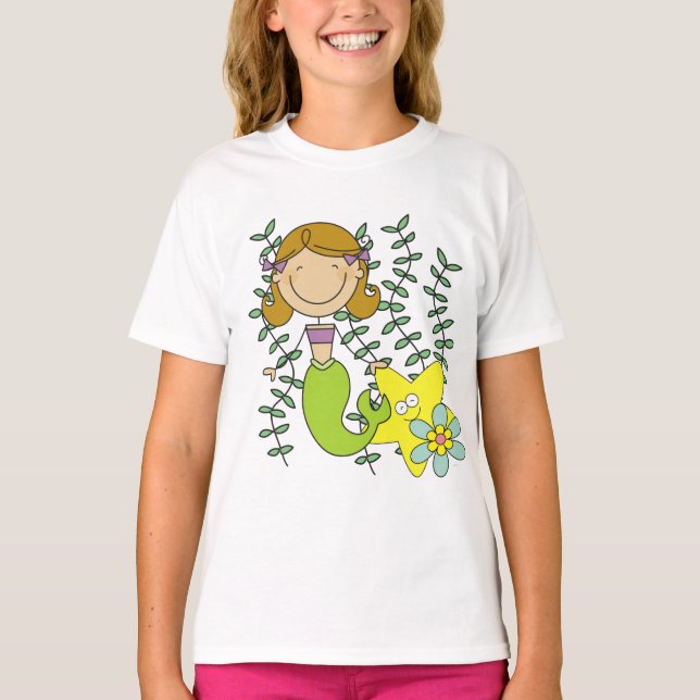 T-shirts Sereia de cabelo de Brown (Frente)