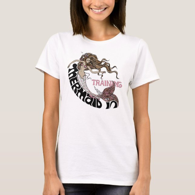 T-shirts Sereia no treinamento, longsleeve (brunette) (Frente)