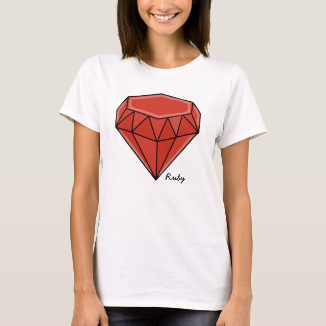 T-shirts Série grande de Birthstone - rubi (Frente)