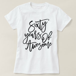 T-shirts Sessenta anos de roteiro preto impressionante