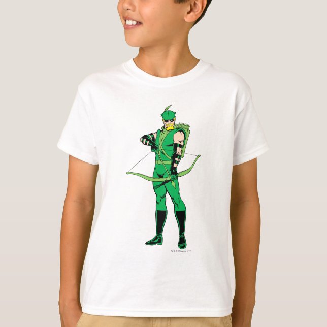 T-shirts Seta Verde em Pé com Arco (Frente)