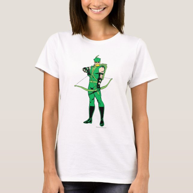 T-shirts Seta Verde em Pé com Arco (Frente)