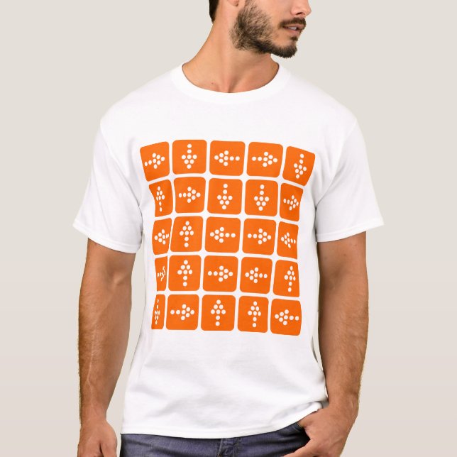 T-shirts Setas no Estilo LED - Laranja (Frente)