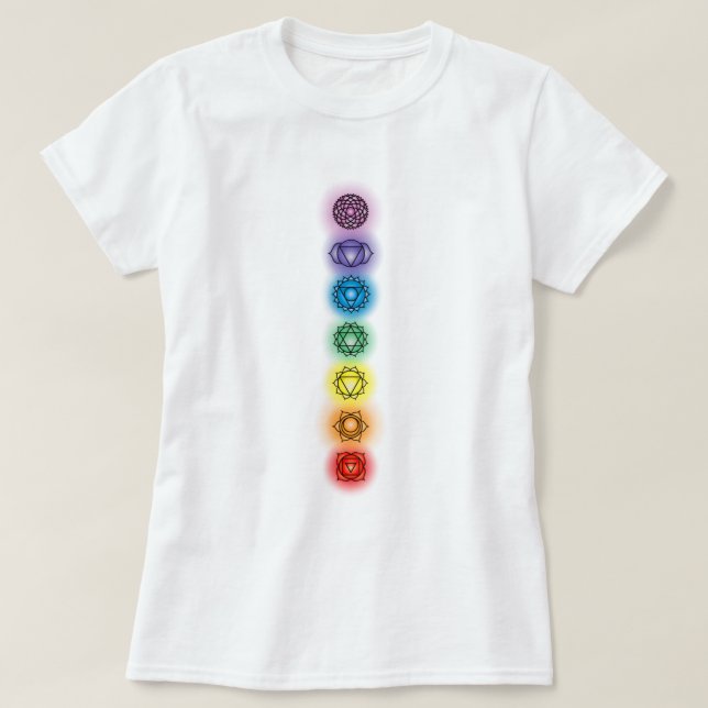 T-shirts Sete Chakras - Senhoras Básicas (Frente do Design)