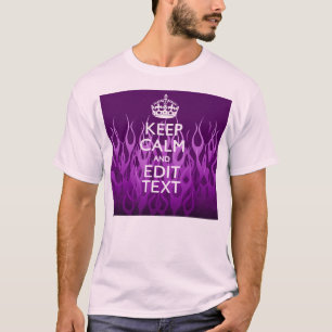 T-shirts Seu texto sobre manter calma nas chamas de corrida