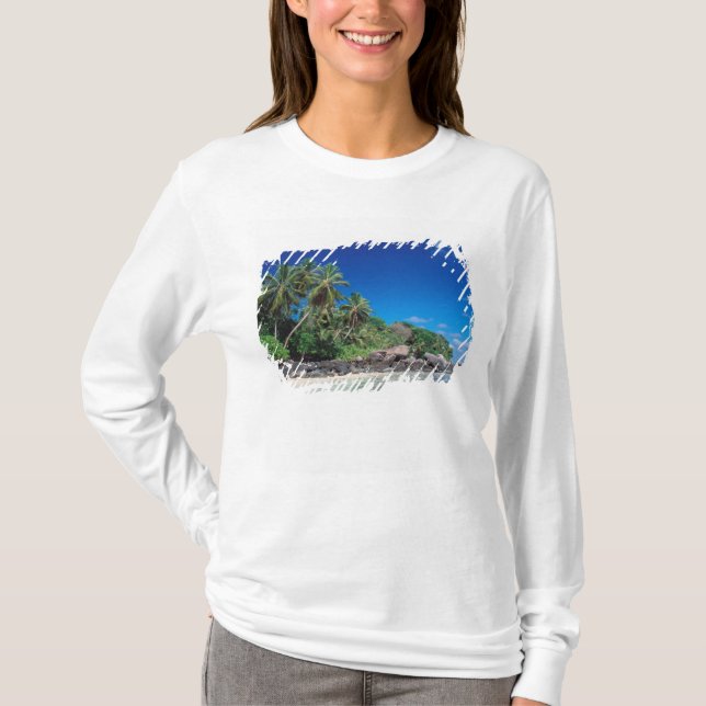 T-shirts Seychelles, Ilha de Mahe, Praia de Anse Royale. 2 (Frente)