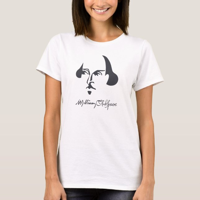 T-shirts Shakespeare simples com assinatura (Frente)