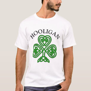 T-shirts Shamrock Hooligan Ruas Engraçadas. Dia de Patrick