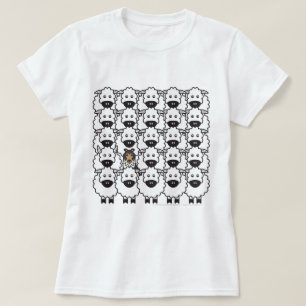 T-shirts Sheepdog de Shetland nos carneiros