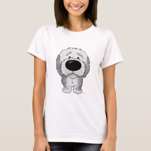 T-shirts Sheepdogs ingleses velhos - nariz e bumbum grandes