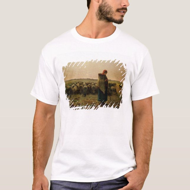 T-shirts Shepherdess com seu rebanho, 1863 (Frente)