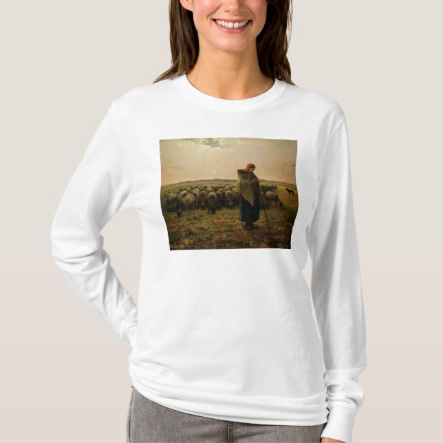 T-shirts Shepherdess com seu rebanho, 1863 (Frente)