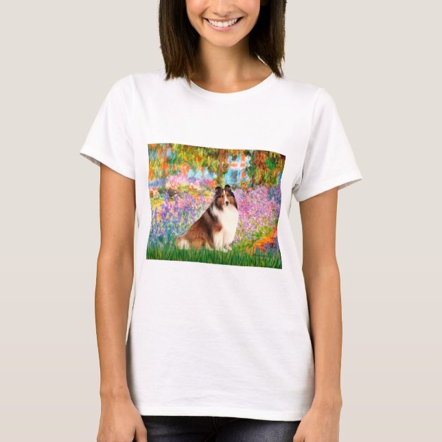 T-shirts Shetland Sheepdog 7 - Jardim (Frente)