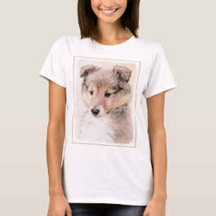 T-shirts Shetland Sheepdog Puppy Pintura Original