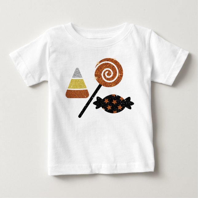 T-shirts Shimmereen Halloween Candy White Toddler Ruffle (Frente)