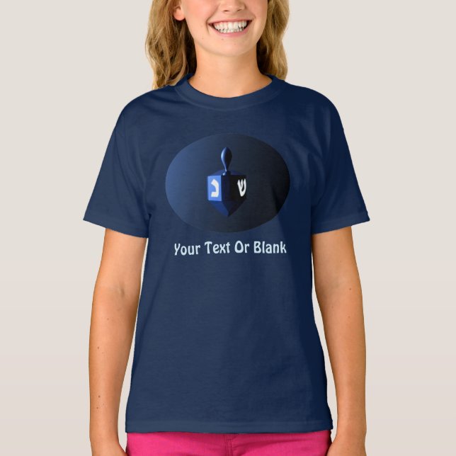 T-shirts Shiny Blue Dreidel (Frente)
