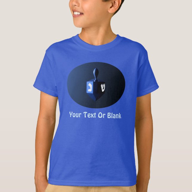 T-shirts Shiny Blue Dreidel (Frente)