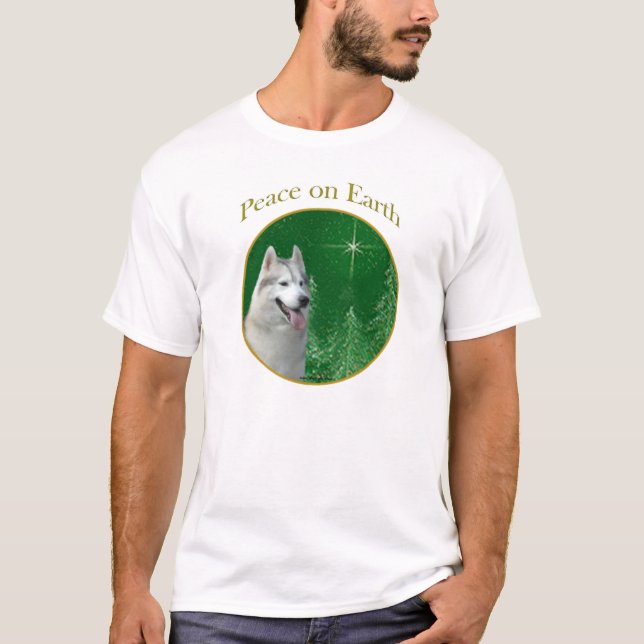 T-shirts Siberian Husky Peace (Frente)