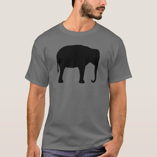 T-shirts Silhouette de Elefante Asiático (Frente)