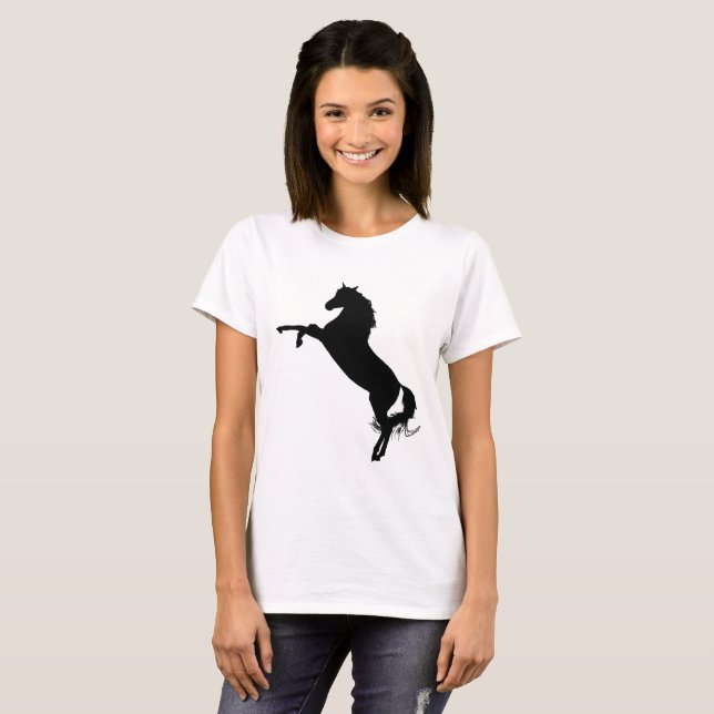 T-shirts Silhouette do Cavalo Árabe (Frente Completa)