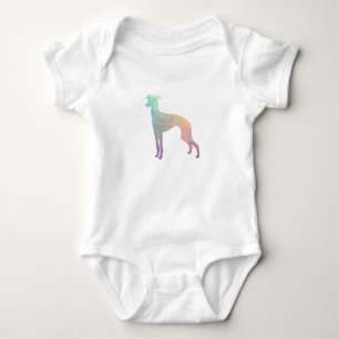 T-shirts Silhouette do padrão geo-geo italiano Greyhound - 