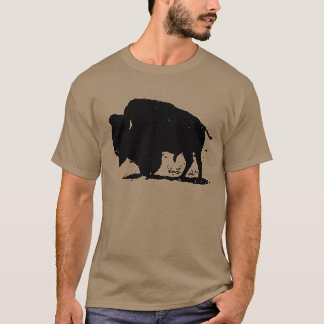 T-shirts Silhoute de Buffalo Preto e Branco (Frente)