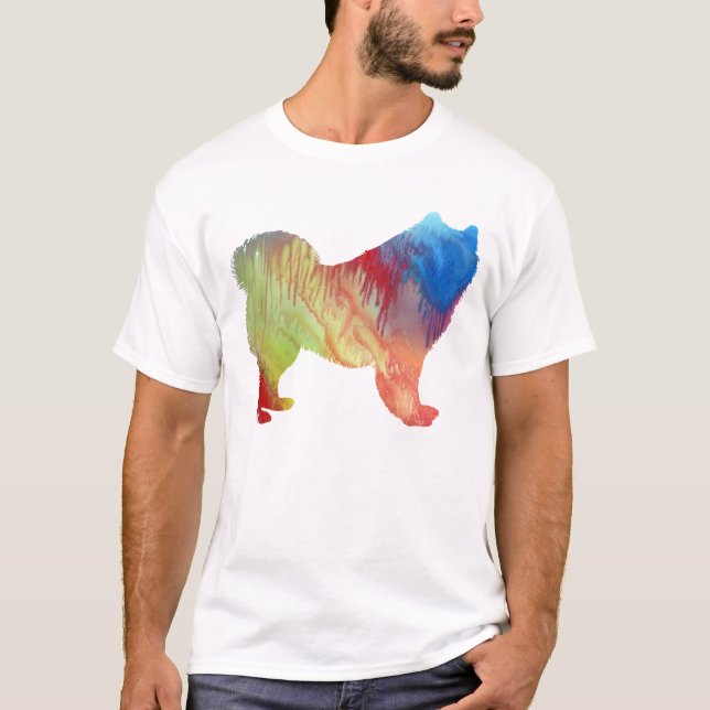 T-shirts Silhueta abstrata do Samoyed (Frente)
