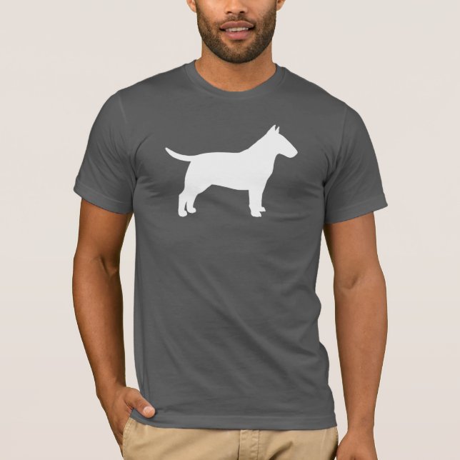 T-shirts Silhueta de bull terrier (Frente)