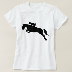 T-shirts Silhueta de salto do Equestrian de Seat da caça d