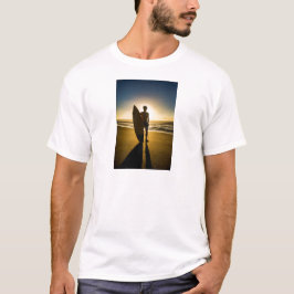 T-shirts Silhueta de surfista durante o nascer do sol