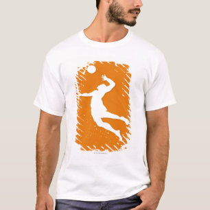 T-shirts Silhueta de um homem que joga o voleibol