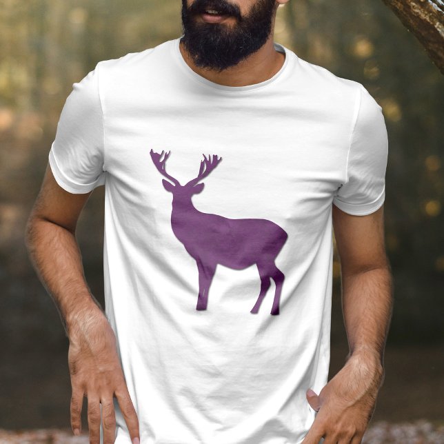 T-shirts Silhueta de veado Púrpura Animais da floresta Simp (Criador carregado)
