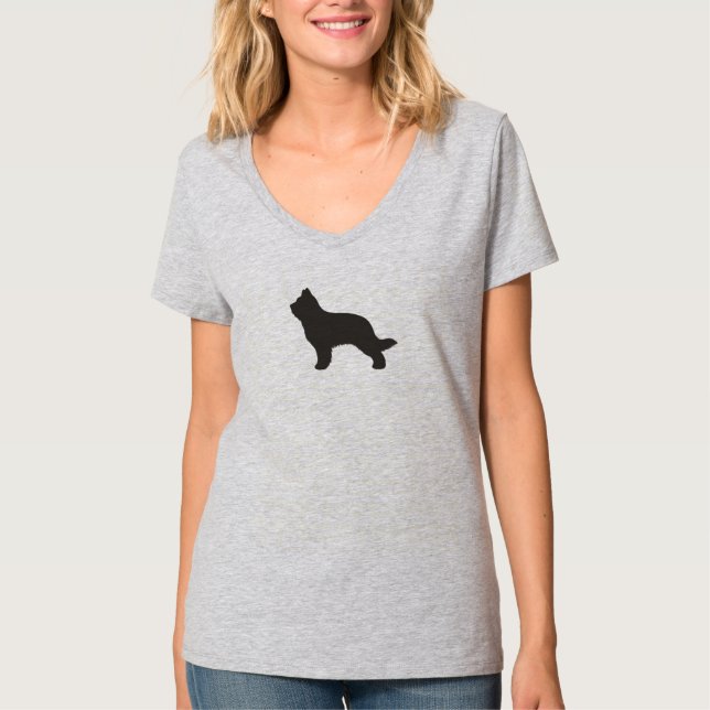 T-shirts Silhueta do Briard (Frente)