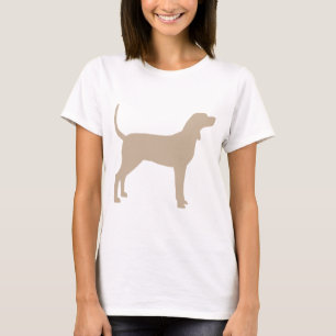 T-shirts Silhueta do Coonhound (tan)