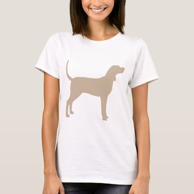T-shirts Silhueta do Coonhound (tan) (Frente)