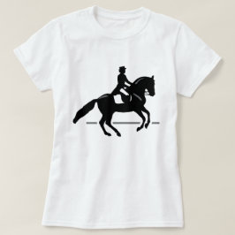 T-shirts Silhueta do Equestrian do adestramento do cavalo