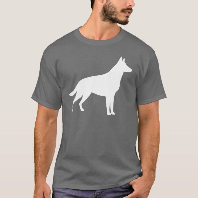 T-shirts Silhueta do german shepherd (Frente)