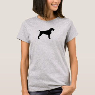 T-shirts Silhueta do Pointer Alemão de Pelo Cabeludo